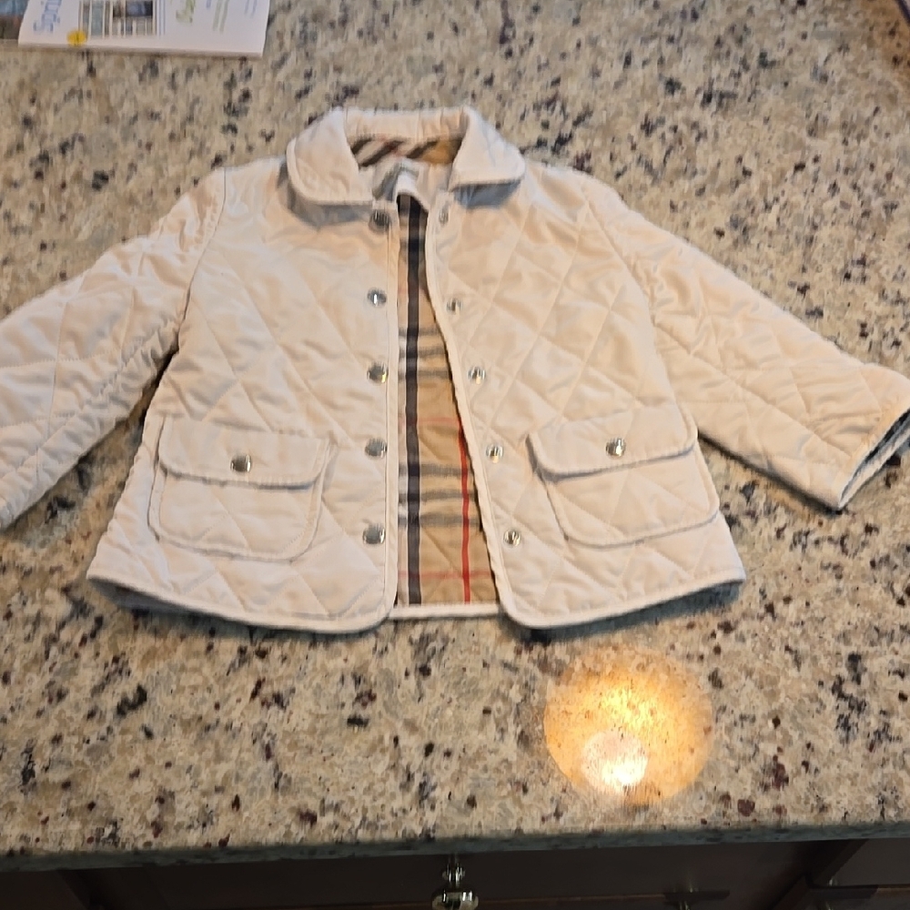 Burberry Cream Quilted Puffer Jacket